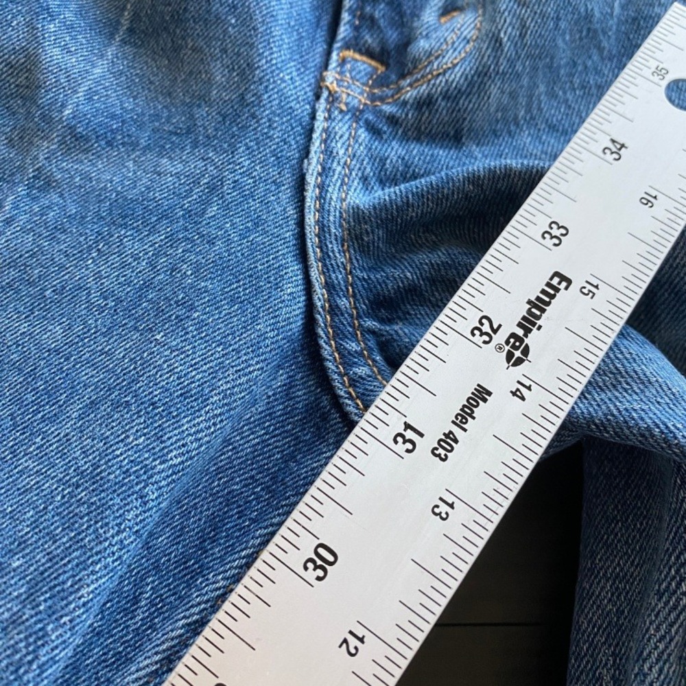 Abercrombie & Fitch Jeans Womens 6 Blue 90s Straight Ultra High Rise Distressed - Picture 7 of 9